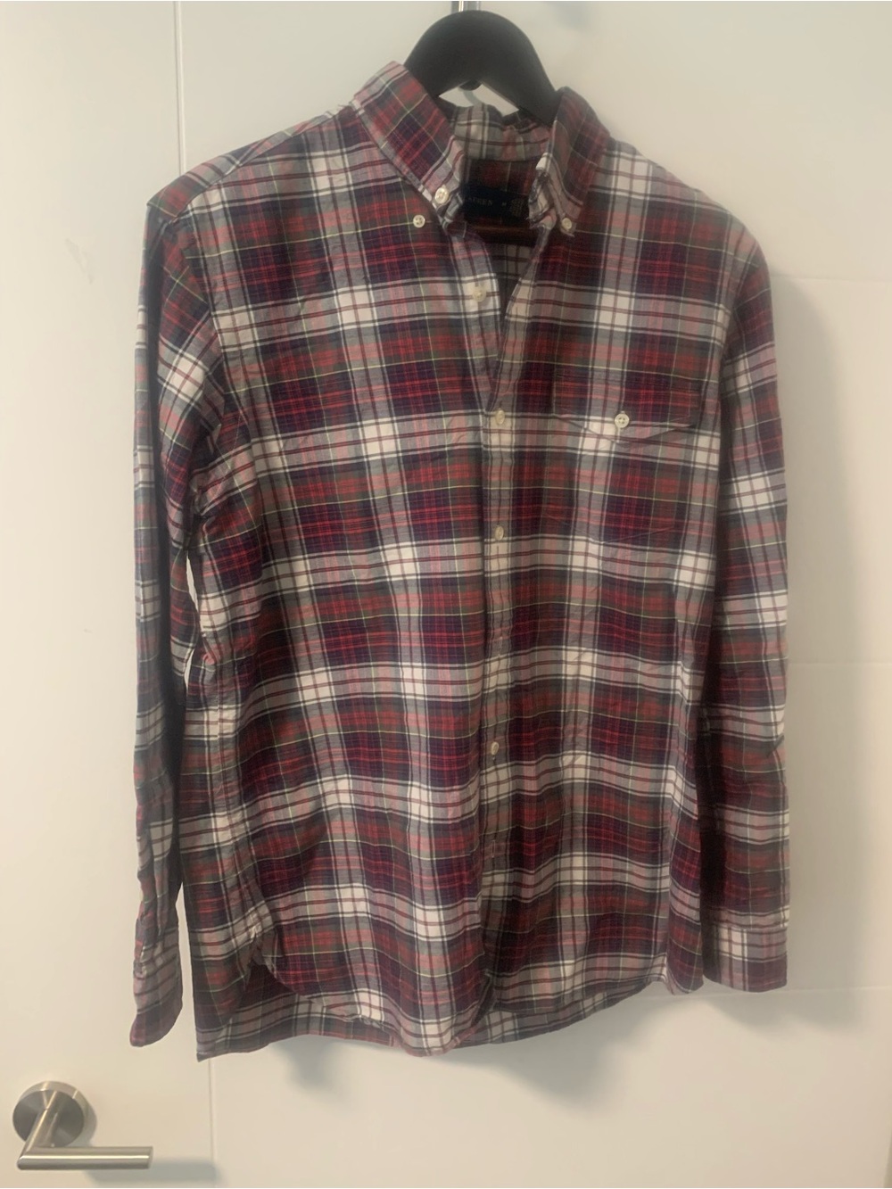 Ralph Lauren Red & White Plaid Button-Down Shirt A14